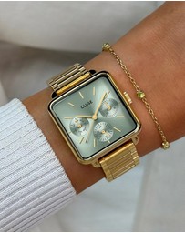 Cluse - La Tetragone Multifunction Sage Green/Gold Link