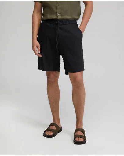 Oxford - Rocco Zip Front Linen Blend Shorts