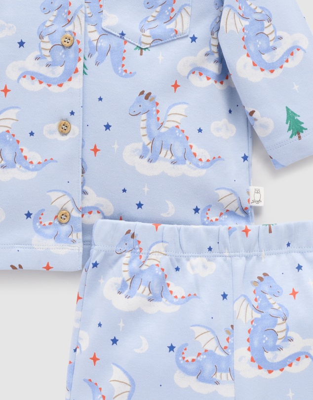 Purebaby - Thick Button Up Pyjama Set -Kids-Babies