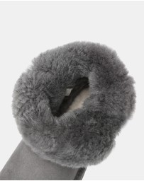 EVERAU - Australian Shepherd Ugg Mini Button Sheepskin Upper UGG Boots