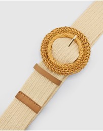 Miz Casa and Co - Cream Rattan Woven Belt