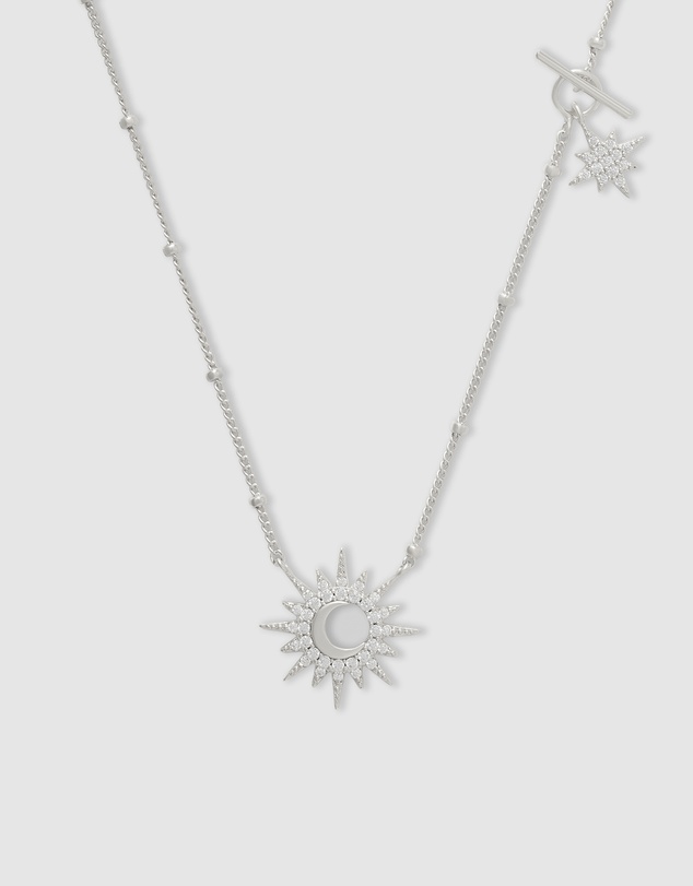 Wanderlust + Co - Sunlit Crescent Silver Necklace