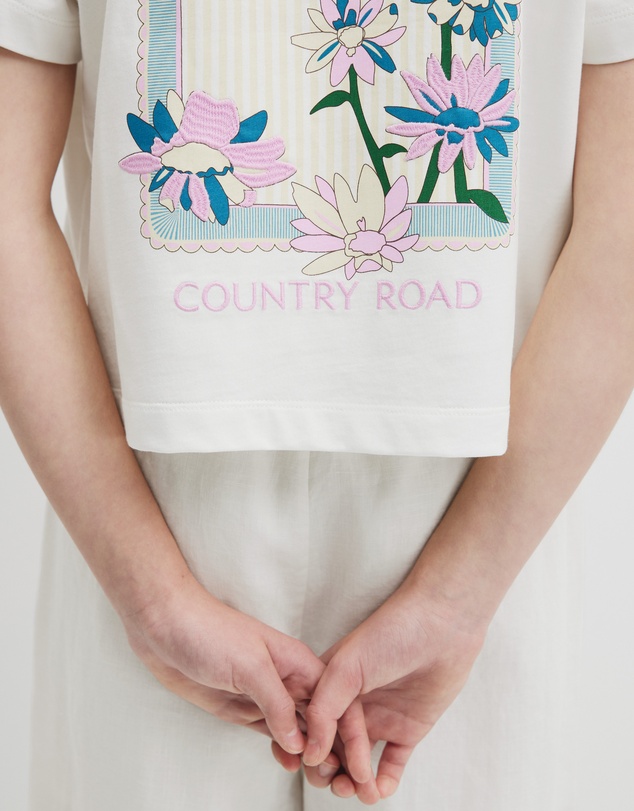 Country Road - Teen Australian Cotton Short Sleeve Boxy Print T-shirt