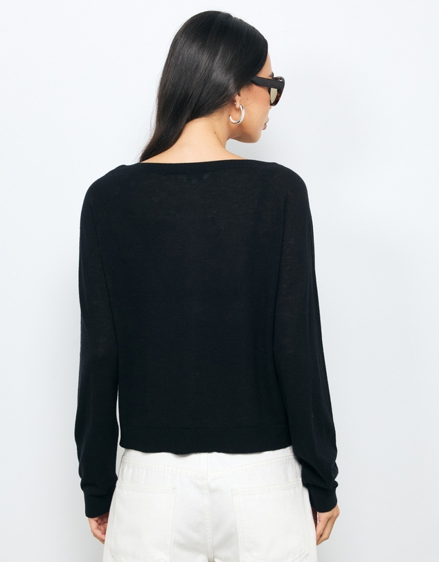 AERE - Asha Semi-Sheer Merino Wool Henley Top