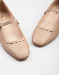 RAID - Finni ankle strap ballet pumps in nude
