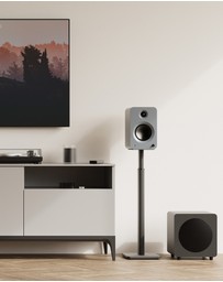 iWorld - Kanto SPH Universal Height Adjustable Bookshelf Speaker Stands - Black, Pair
