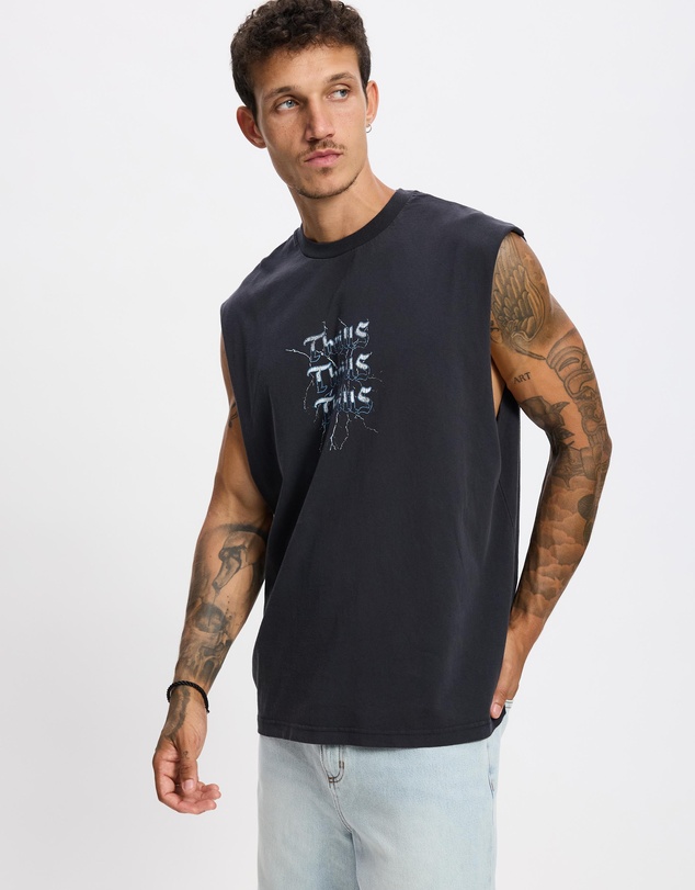 Thrills - Run For The Hills Box Fit Oversize Muscle Tee