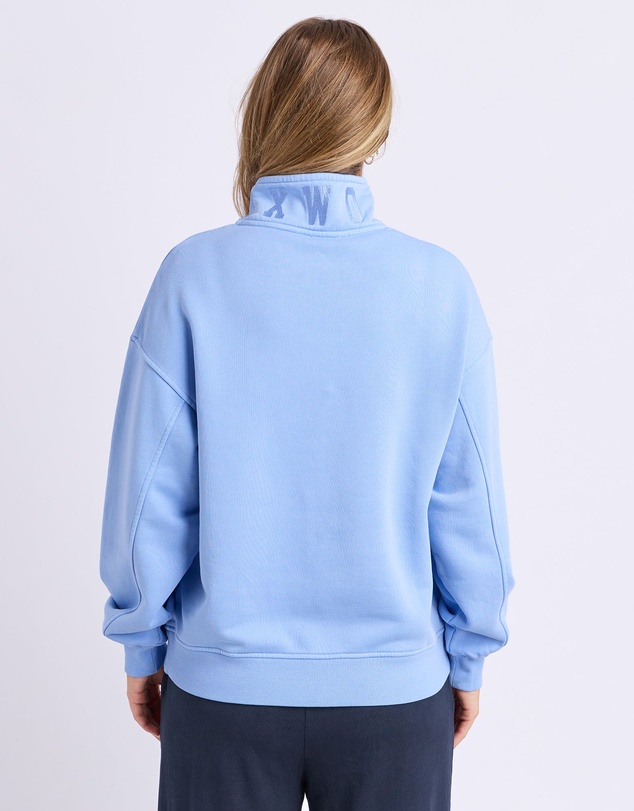 Foxwood - College Pigment Zip Crew Bluebell