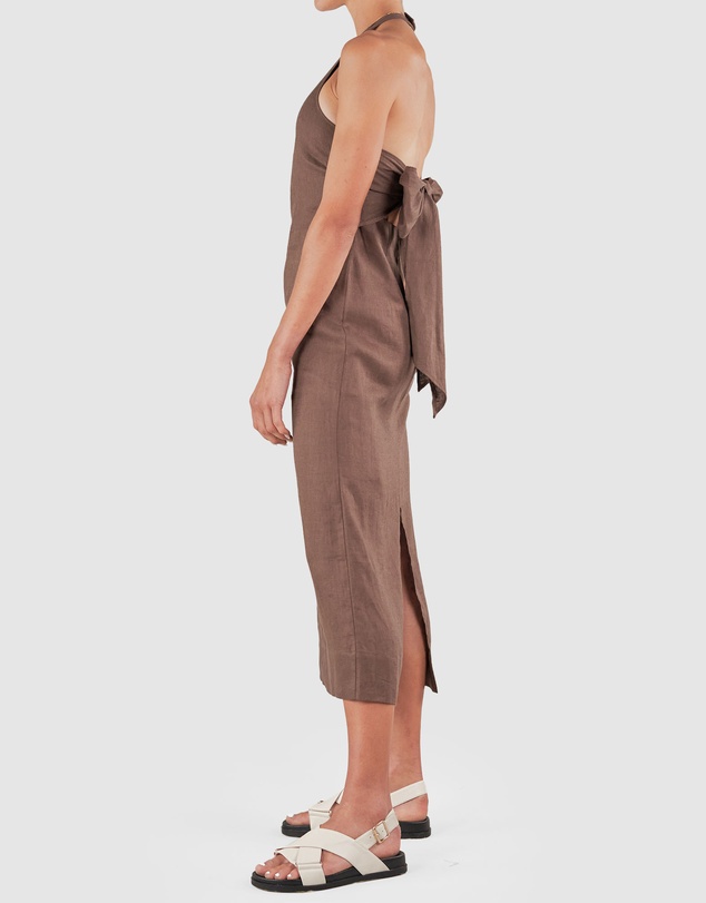 Amelius - Santa Cruz Linen Halterneck Dress