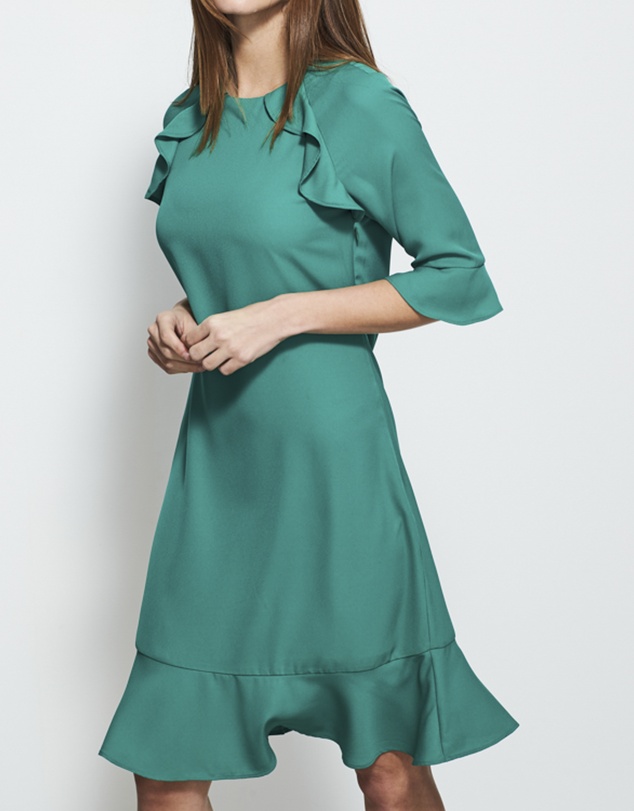 Sosandar - Ruffle Trim Detail Shift Dress