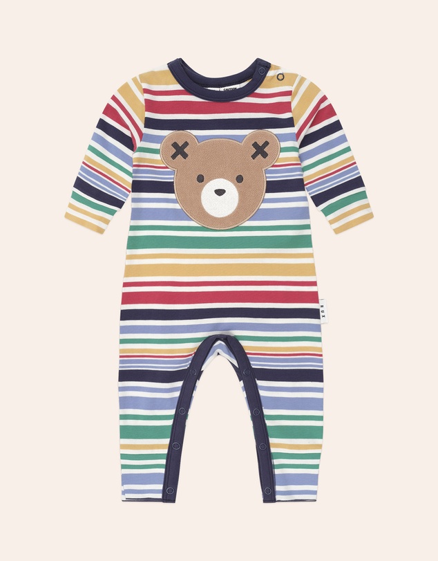 Huxbaby - Rainbow Stripe Huxbear Romper - Babies