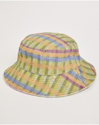 Subtitled - Aloha Moss Gingham Bucket Hat