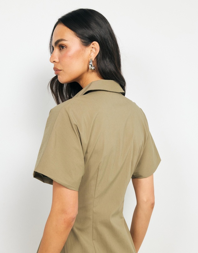 AERE - Tavie Cotton Midi Shirt Dress