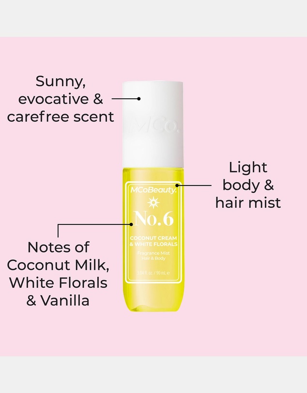MCoBeauty - Fragrance Mist Hair & Body 90mL - No.6 (Coconut Milk & White Florals)