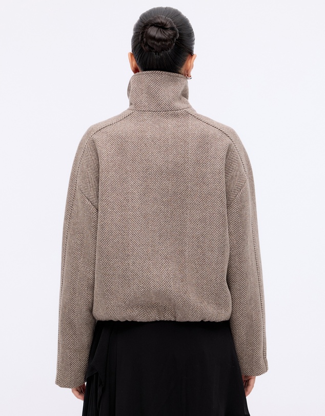 Minima Esenciales - Lucia Wool Blend Funnel Neck Jacket