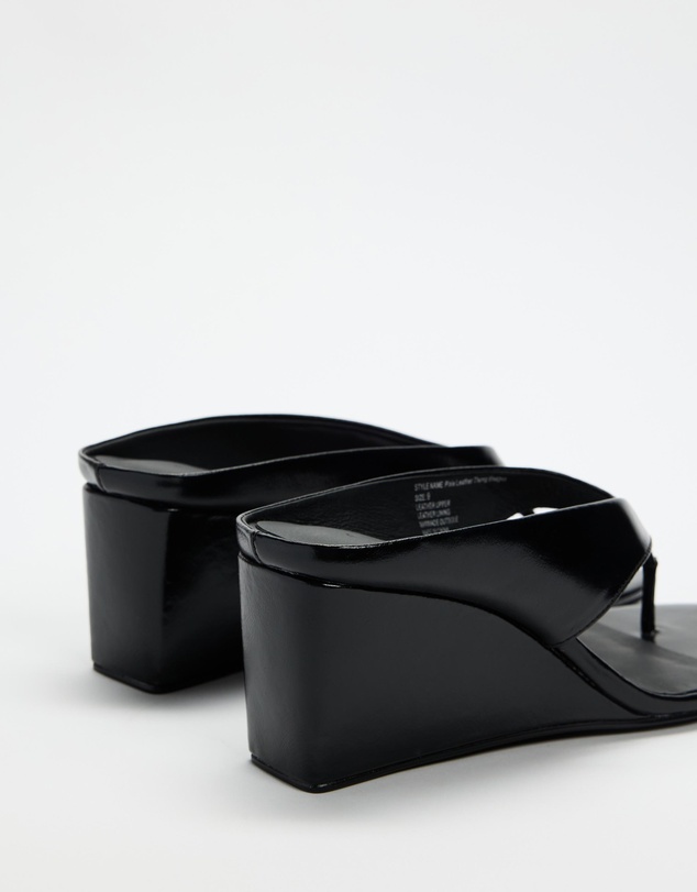 AERE - Pixie Leather Thong Wedges - Women's