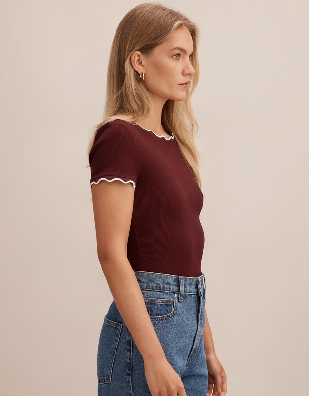 Forever New - Rebecca Scallop Trim T-shirt