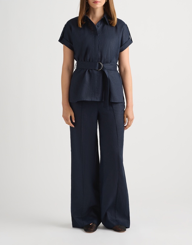 David Lawrence - Imogen Linen Belted Shirt