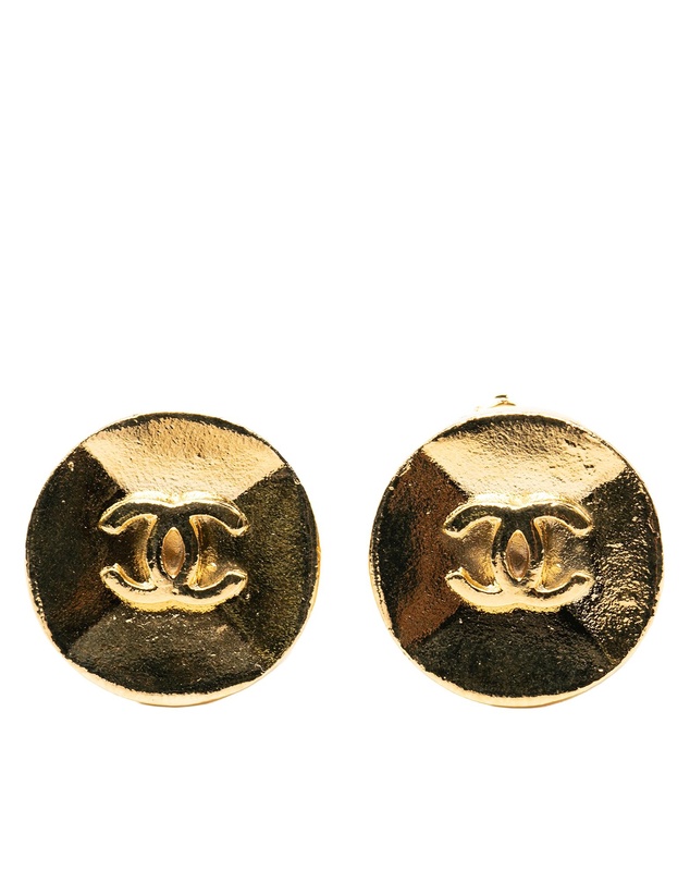 Pre-Loved by Azura Reborn - Pre-Loved CC Gold Plated Button Clip on Earrings