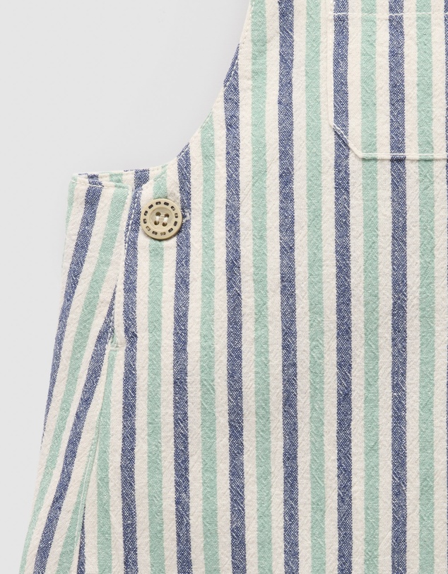 Purebaby - Striped Overalls -Kids-Babies