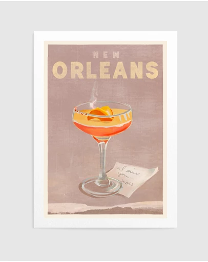 Olive et Oriel - New Orleans Cocktail by The Whiskey Ginger Art Print