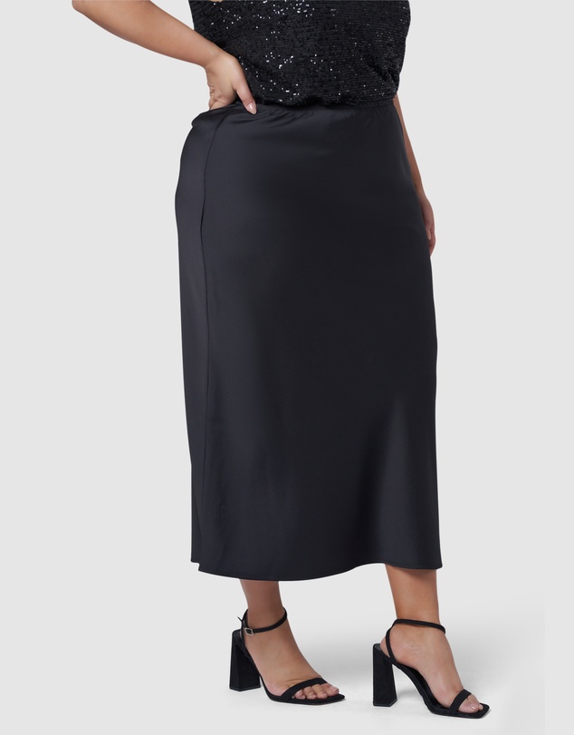 Pink Dusk by Curve Project - The Ivy Satin Skirt