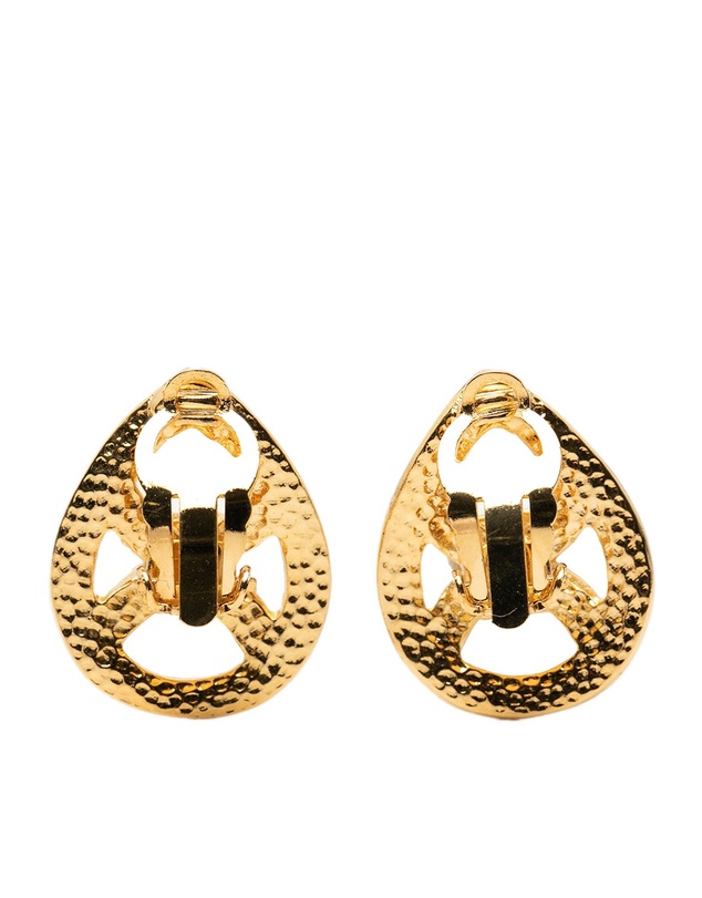 Pre-Loved by Azura Reborn - Pre-Loved Gold Plated CC Teardrop Clip On Earrings