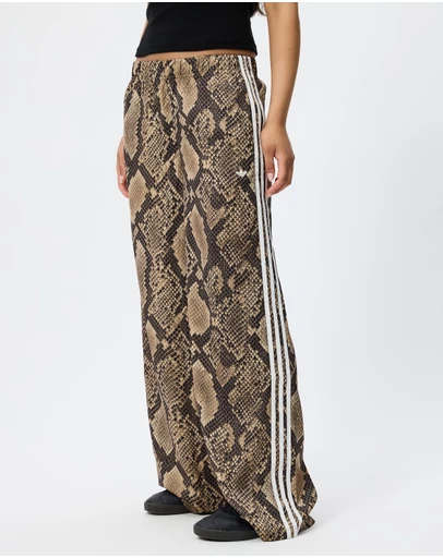 adidas Originals - Satin Snake Print Wide Leg Track Pants - ICONIC EXCLUSIVE