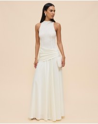CHANCERY - Layla High Neck Lace Panelled Maxi Dress
