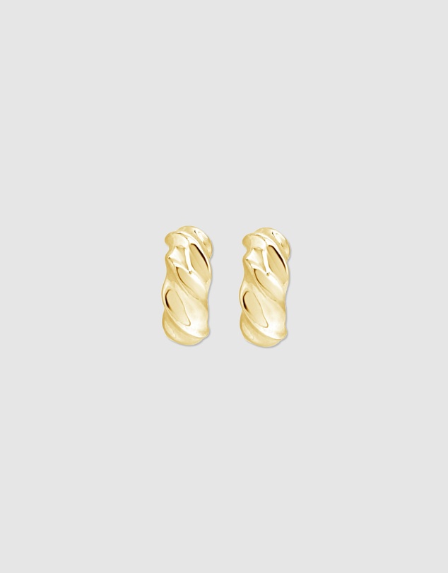 Ichu - Curved Mini Hoops Gold