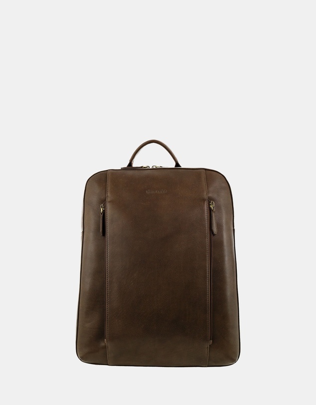 Pierre Cardin - Pierre Cardin Men's Leather Functional Business/Laptop Backpack