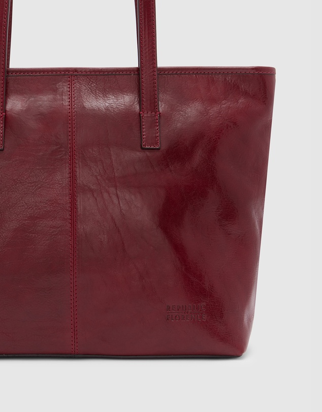 Florence - The Beatrice Red Leather Tote Laptop Bag