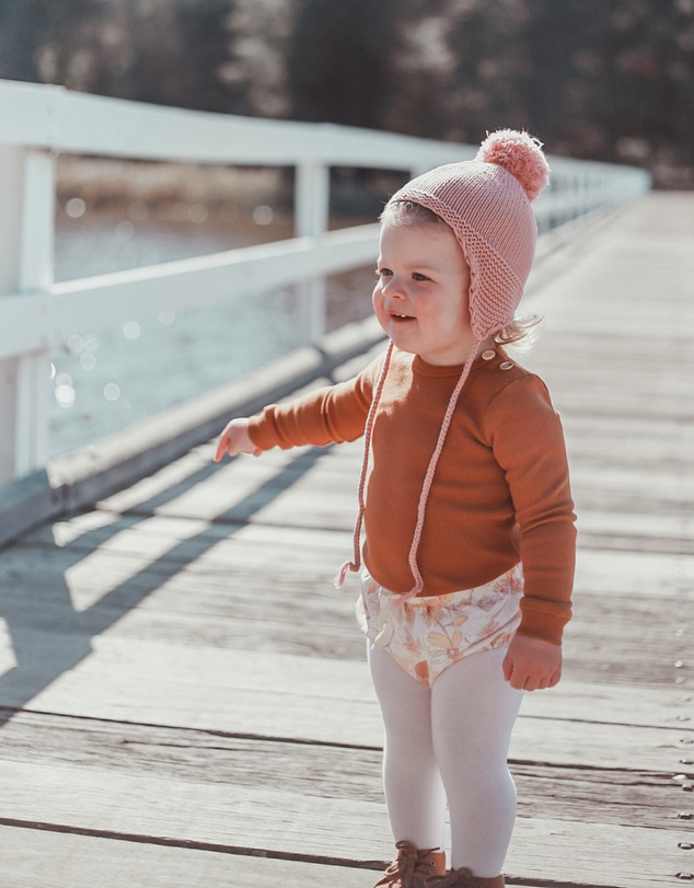 WITH LOVE FOR KIDS - Basics Thick Ribbed Long Sleeve Onesie - Babies