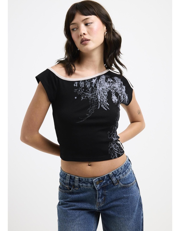 Neon Hart - Zine Off Shoulder Top