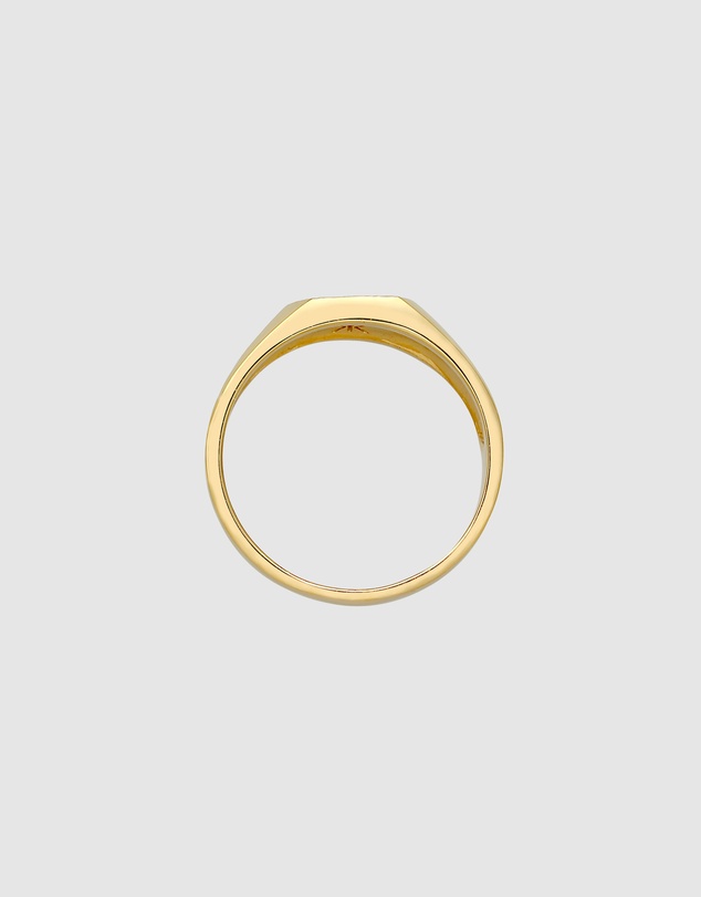 Kuzzoi - ICONIC EXCLUSIVE - Structured Signet Ring in Gold-Plated 925 Sterling Silver