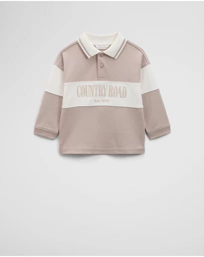 Country Road - Organically Grown Cotton Logo Rugby T-shirt