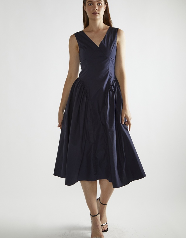 Glamorous - V neck panelled midi dress