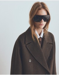 M.N.G - Wool-Blend Micro-Houndstooth Coat