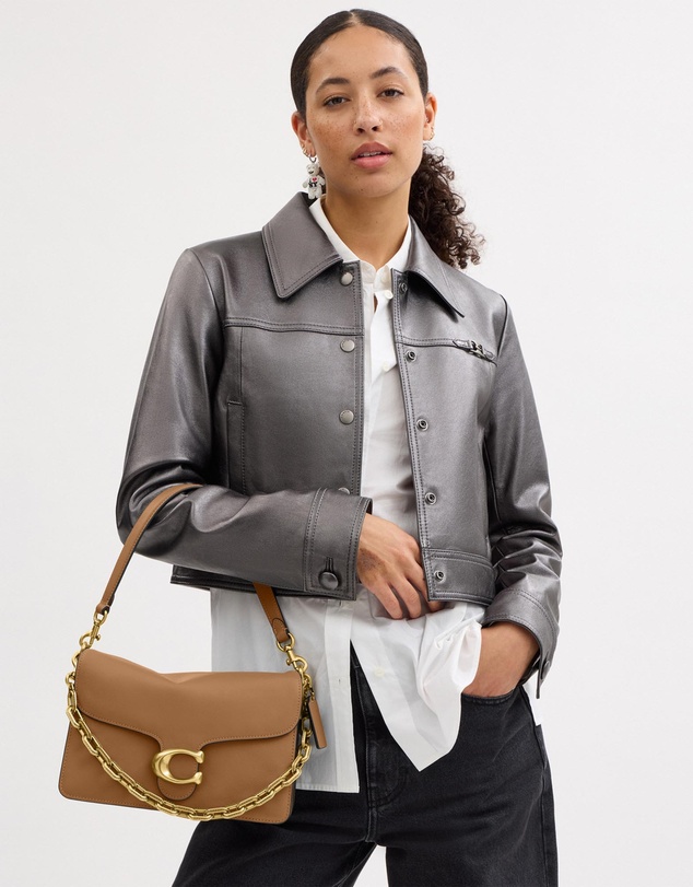 Coach - Smooth Leather Chain Tabby Shoulder Bag With Chain