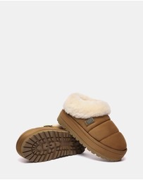 EVERAU - EverAU Ugg Ulrika Platform Sheepskin Upper House Shoes