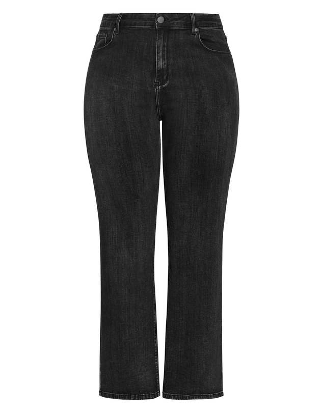 City Chic - Plus size Harley Fit Ivy Straight Leg Regular Jean - black