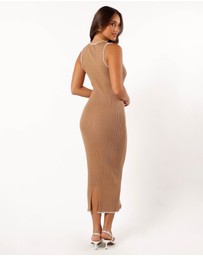 Petal & Pup - Ravyn Knit Midi Dress - Taupe