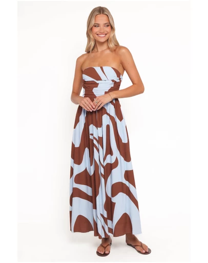 Petal & Pup - Nesta Maxi Dress - Brown/Blue