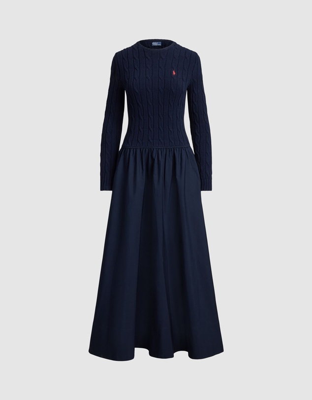 Polo Ralph Lauren - Cable-Knit Bodice Cotton Dress