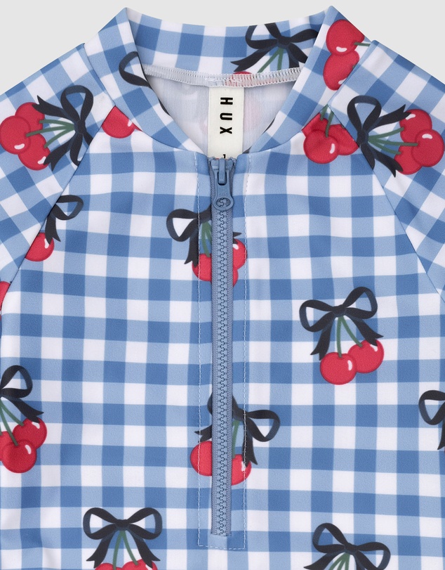 Huxbaby - Cherry Gingham Raglan Swimsuit - Babies-Kids