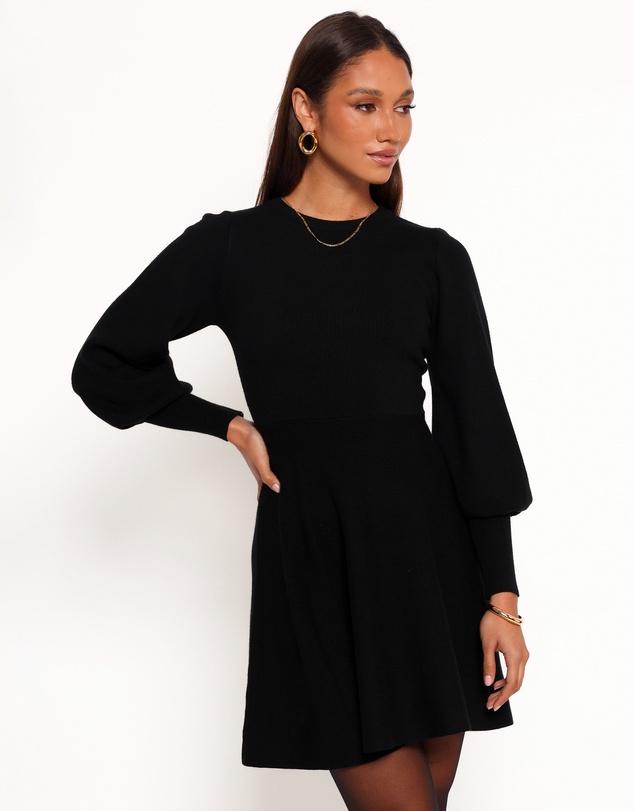 Petal & Pup - Gigi Long Sleeve Mini Dress - Black