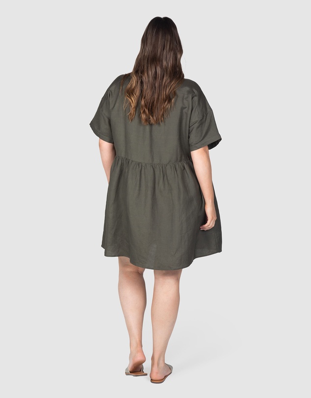 Love Your Wardrobe - Liv Button Front Linen Dress