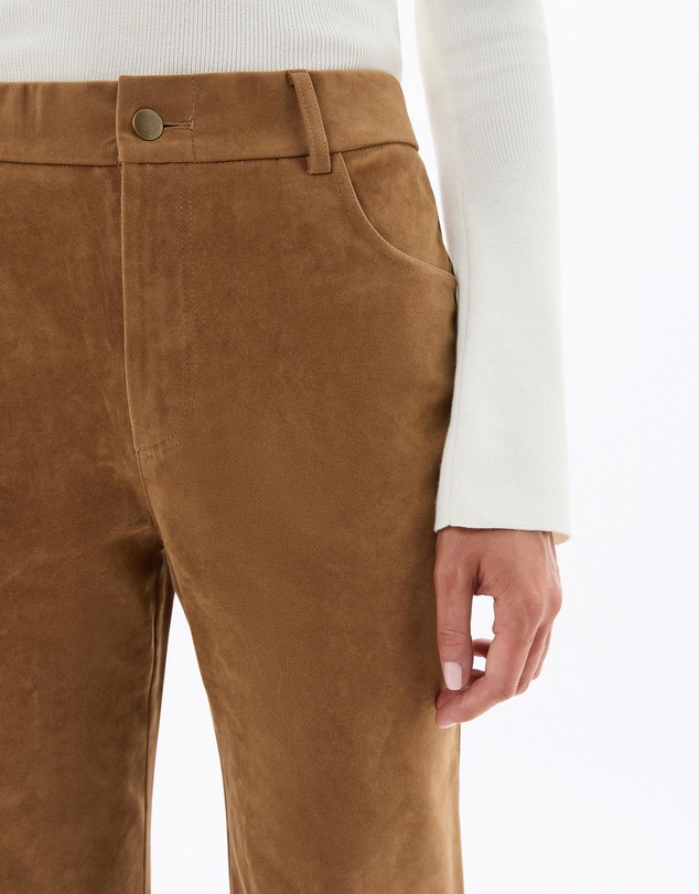 Dazie - Do Your Thing Faux Suede High Waisted Straight Leg Pants