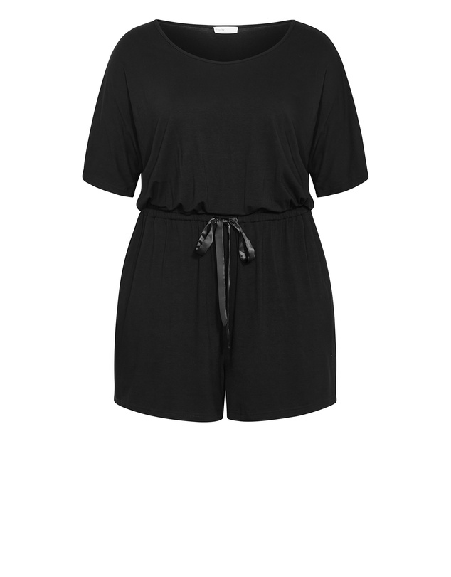 City Chic - Plus size Cara Sleep Romper - black