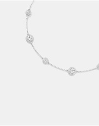 Swarovski - Una Angelic Necklace, Round Cut, Double Sided Motifs, White, Rhodium Plated